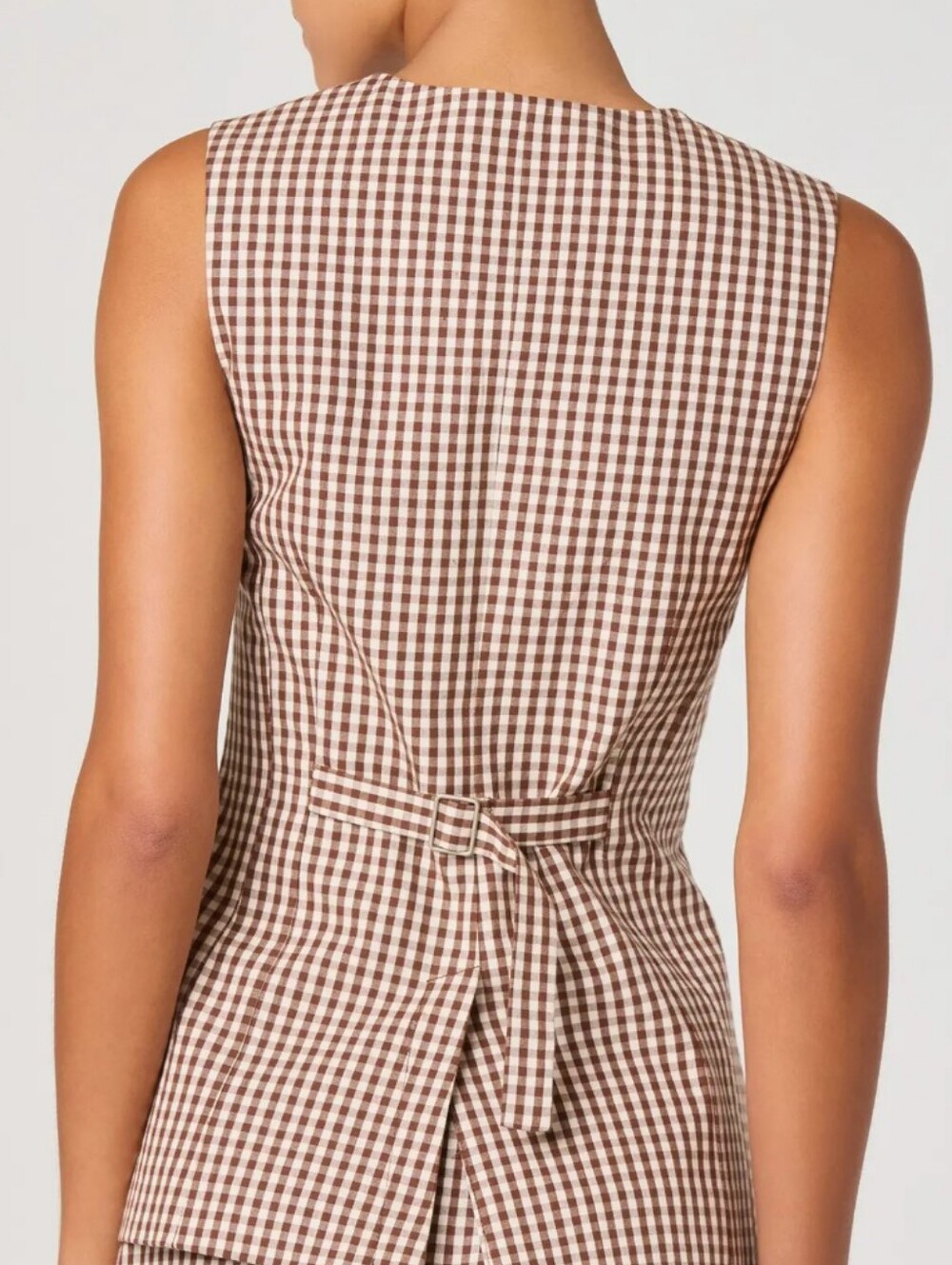 ASTR Karan Check Cotton Vest - S - Picture 3 of 5